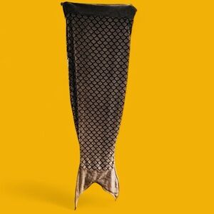 Grey and brown with Gold sparkles Mermaid Tail Blanket